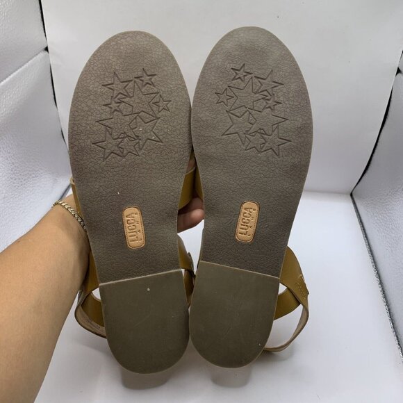 Lucca Lane Womens Hope Tan Leather Sandals Shoes size 11M D20 - Picture 7 of 8